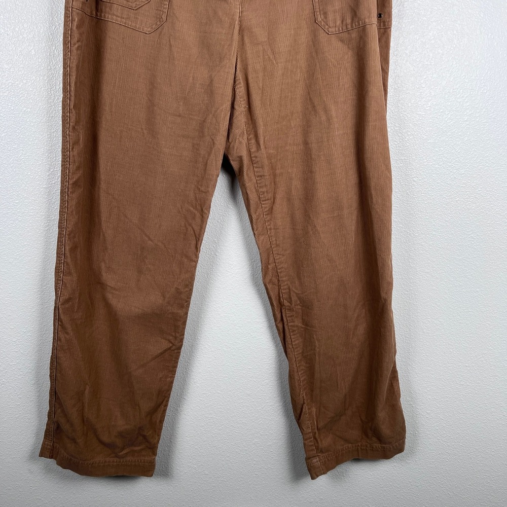Lauren Ralph Lauren Brown Corduroy Pants Women 14W Straight Leg High Rise Cotton - Picture 3 of 6
